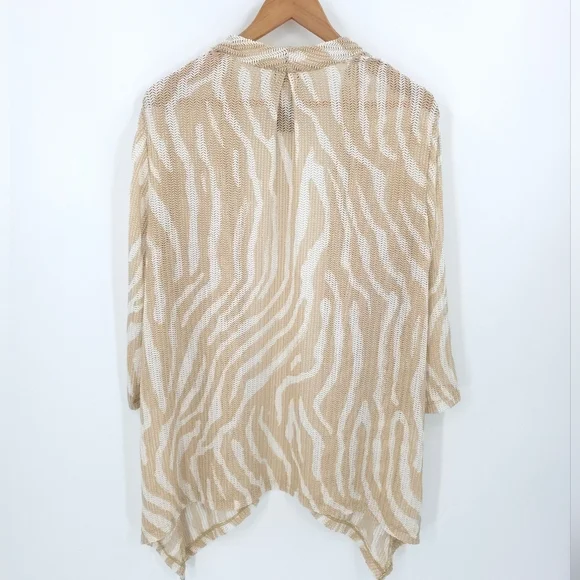 Chico's Beige and White Zebra Print Cardigan and Tank Set - Picture 4 of 16